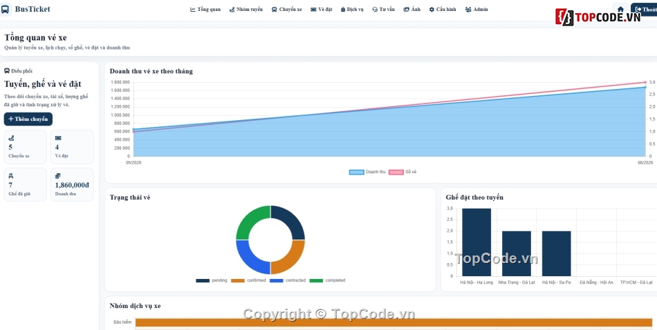 web quản lý,quản lý du lịch,website quản lý xe